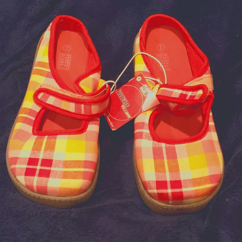 Ladies Bright Plaid Mary Janes